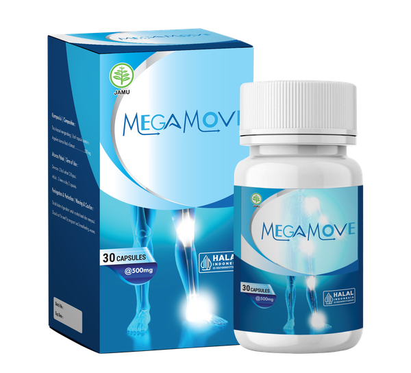 Megamove — Suplemen Pendukung Sendi, kemasan botol 30 kapsul